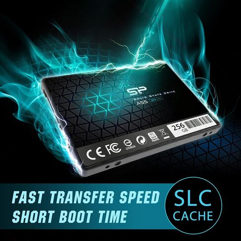 سيليكون باور 256 جيجا SSD 3D NAND A55 SLC Cache Performance Boost SATA III 2.5 بوصة محرك الحالة الصلبة الداخلي SU256GBSS3A55S25AH in Saudi Arabia