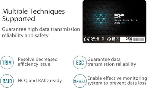 سيليكون باور 256 جيجا SSD 3D NAND A55 SLC Cache Performance Boost SATA III 2.5 بوصة محرك الحالة الصلبة الداخلي SU256GBSS3A55S25AH in Saudi Arabia