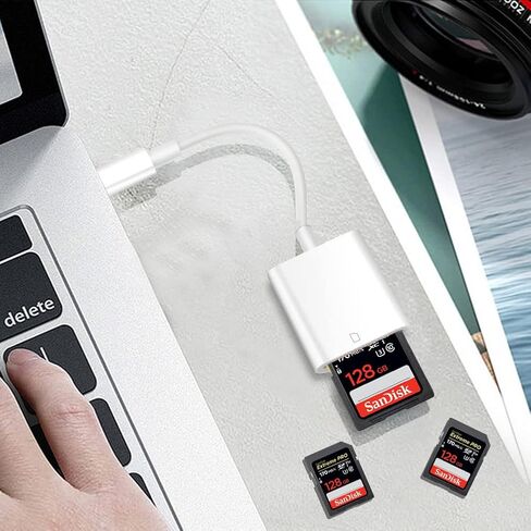 SD Card Reader, Seminer USB C to SD Card Camera Reader Adapter with Type-C and OTG Function Compatible with Samsung S20/S10/Note, 2018Pad Pro, Google Pixel, MacBook, White in Saudi Arabia