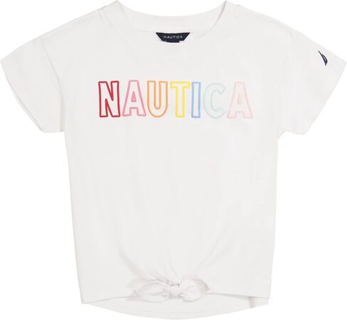 Nautica Girls' Short Sleeve Graphic Logo T-Shirt, Everyday Casual Wear, Soft & Comfortable Fit in Saudi Arabia