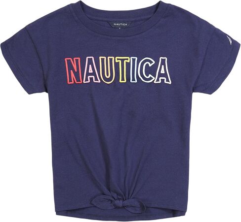 Nautica Girls' Short Sleeve Graphic Logo T-Shirt, Everyday Casual Wear, Soft & Comfortable Fit in Saudi Arabia