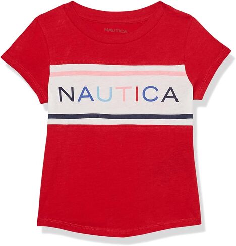 Nautica Girls' Short Sleeve Graphic Logo T-Shirt, Everyday Casual Wear, Soft & Comfortable Fit in Saudi Arabia