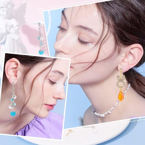 64 قطعة من BENECREAT أقراط كروية مطلية بالذهب الحقيقي عيار 18 قيراط، 4 ألوان من النحاس الدائري مع حلقات أفقية لصنع أقراط متدلية للمجوهرات، الفتحة: 1.2 مم in Kuwait