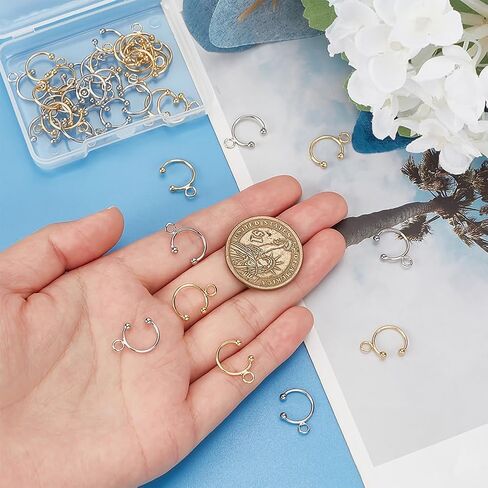 UNICRAFTALE 12Pcs 2 Color DIY Ear Cuff Brass Earrings Cuffs Punk Ear Wrap Earrings Cuffs Accessaries with 3 Loop 50mm Long Ear Cuff for Non Piercing Earring Making in Saudi Arabia