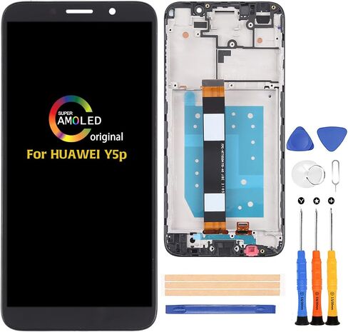 for Huawei Y5p Screen Replacement DRA-LX9 LCD Display Touch Digitizer Full Assembly Repair Kits with Tools(Black with Frame) in Saudi Arabia
