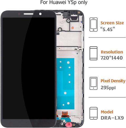 for Huawei Y5p Screen Replacement DRA-LX9 LCD Display Touch Digitizer Full Assembly Repair Kits with Tools(Black with Frame) in Saudi Arabia