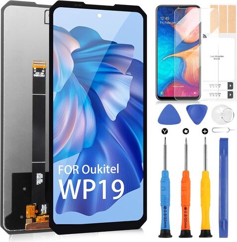 مجموعة استبدال شاشة Oukitel WP19 لشاشة Oukitel WP17 LCD مقاس 6.78 بوصة محول رقمي لشاشة تعمل باللمس أجزاء إصلاح زجاجية مع أدوات (أسود) in Saudi Arabia