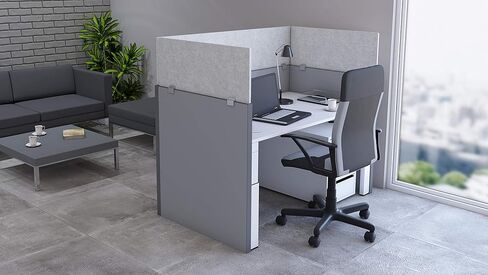 Panel Cubicle Mounted PET Privacy Screen, 18" X 36", Stone in Kuwait
