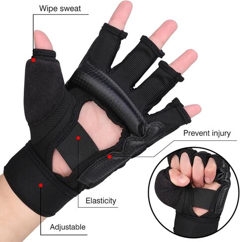 Taekwondo Gloves, WTF Approved Muay Thai Sandbag Boxing Training Punching Bag Half Finger Mitts Sparring Martial Arts Karate Fighting MMA Gloves for Men Women Kids in Saudi Arabia