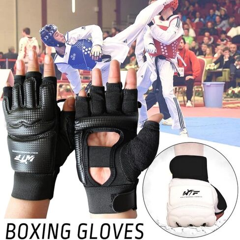 Taekwondo Gloves, WTF Approved Muay Thai Sandbag Boxing Training Punching Bag Half Finger Mitts Sparring Martial Arts Karate Fighting MMA Gloves for Men Women Kids in Saudi Arabia