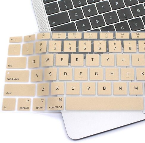 Se7enline متوافق مع غطاء لوحة مفاتيح MacBook Air 2018/2019/2020/2021/2022/2023/2024 لجهاز MacBook Air 13 بوصة معرف اللمس مع شاشة Retina M1 A2337/A2179 تخطيط أمريكي، ذهبي in Kuwait