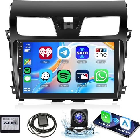 2G 64G لنيسان ألتيما 2013-2018 Android Car Stereo Radio CarPlay Android Auto، Rimoody 10.1 بوصة تعمل باللمس مرآة رابط بلوتوث FM/RDS GPS واي فاي HiFi SWC كاميرا احتياطية in Saudi Arabia