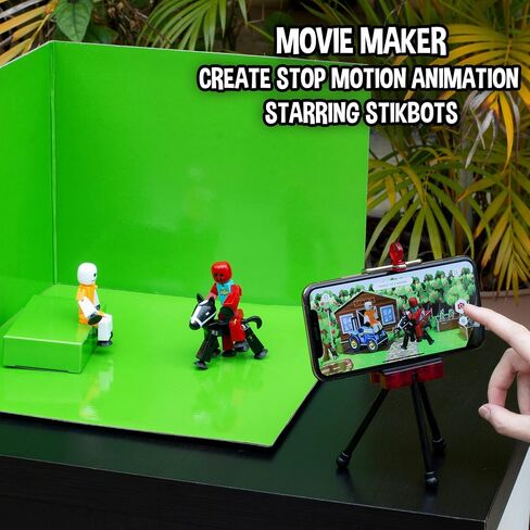 Zing Stikbot Zanimation What The Bot Special Stikbot Action Figures and Animation Set, Includes 3 Stikbots, 1 Mobile Phone Tripod and 2-in-1 Stage, Stop Motion Animation, Great for Kids Ages 4 and Up in Saudi Arabia