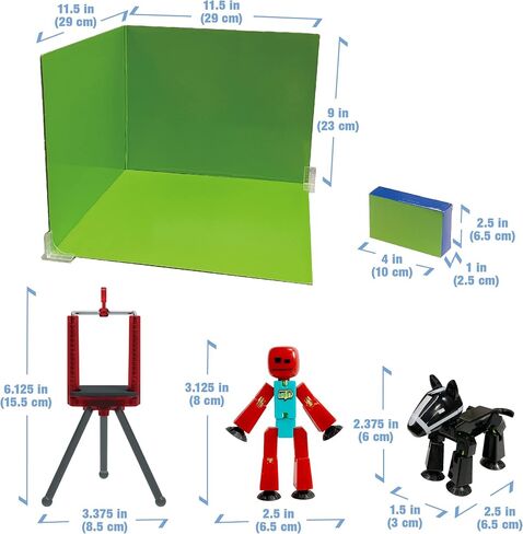 Zing Stikbot Zanimation What The Bot Special Stikbot Action Figures and Animation Set, Includes 3 Stikbots, 1 Mobile Phone Tripod and 2-in-1 Stage, Stop Motion Animation, Great for Kids Ages 4 and Up in Saudi Arabia