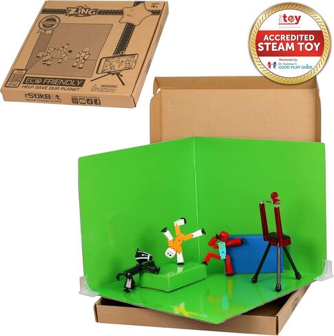 Zing Stikbot Zanimation What The Bot Special Stikbot Action Figures and Animation Set, Includes 3 Stikbots, 1 Mobile Phone Tripod and 2-in-1 Stage, Stop Motion Animation, Great for Kids Ages 4 and Up in Saudi Arabia