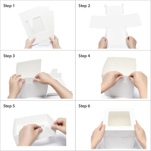 20 قطعة من علب الكيك مقاس 8x8x8 بوصة مع نافذة، وصناديق حلوى المخابز البيضاء، وحاويات كعكة مربعة من درجة الطعام in Kuwait