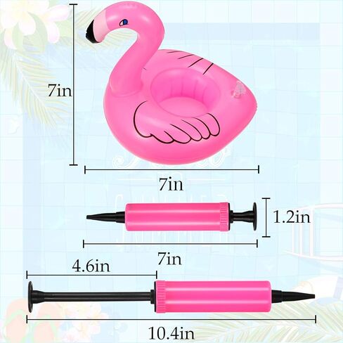 Skylety 48 Pieces Flamingo Inflatable Drink Holders Drink Float Swimming Pool Float Pink Flamingo Cup Holders for Beverage Cans Cups Bottles Pool Party in Saudi Arabia