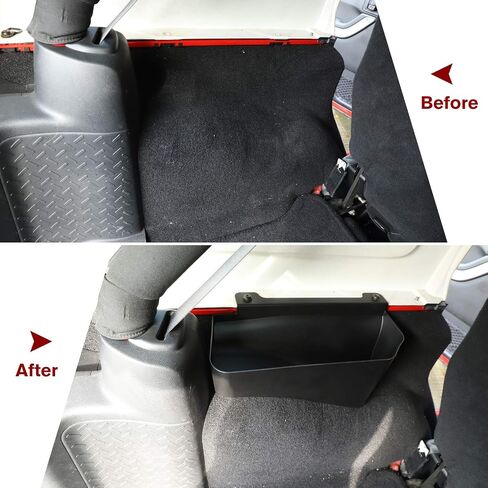 RT-TCZ for Wrangler JK Rear Wheel Well Storage Organizer Bin, Trunk Storage Box for Jeep Wrangler JK JKU 2007-2017 Sport X Sahara Rubicon 4 Door Black Accessories 2pcs in Saudi Arabia