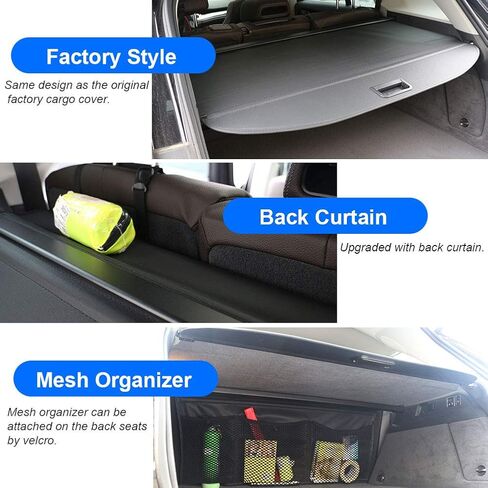 Cargo Cover for Hyundai Santa Fe Accessories 2019 2020 2021 2022 2023 Black Trunk Shade Luggage Security Cover in Saudi Arabia