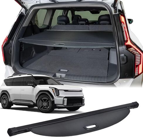 Cargo Cover for Kia EV9 Accessories,Retractable Trunk Cover Privacy Security Screen Luggage Shield Shade for Kia EV9 Accessories (Canvas) in Saudi Arabia