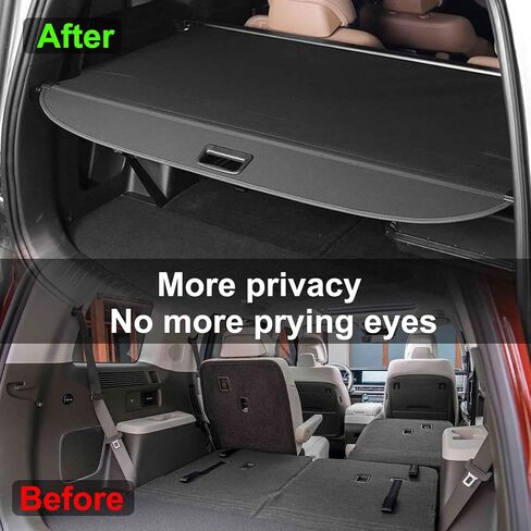 Cargo Cover for Kia EV9 Accessories,Retractable Trunk Cover Privacy Security Screen Luggage Shield Shade for Kia EV9 Accessories (Canvas) in Saudi Arabia