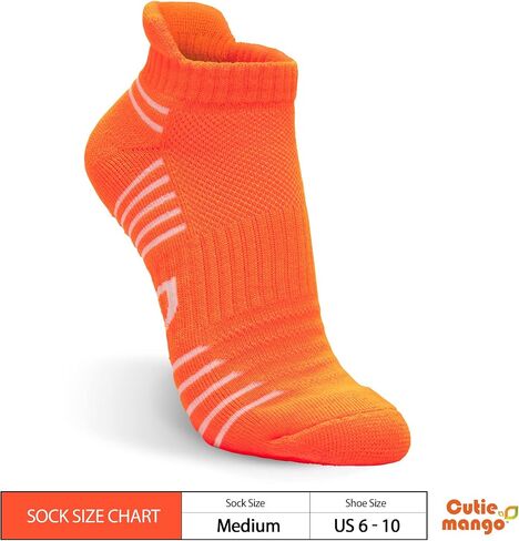CUTIE MANGO Women's Sports Ankle Socks Athletic Running Thickened Cushioned Breathable Fabric Reinforced Heel & Toe Low Cut in Saudi Arabia