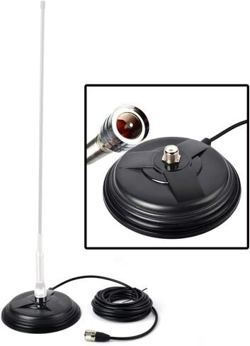 TWAYRDIO TW-155 SO239 مغناطيس هوائي الهاتف المحمول حامل مغناطيسي مع كابل محوري 16.4ft RG58 موصل PL259 لهوائي الراديو المحمول HF VHF UHF CB in Saudi Arabia