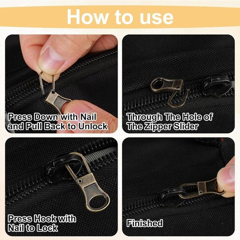 10pcs Zipper Pull Tab Replacement, Detachable Metal Small Zipper Handle Broken Zipper Repair Mend Fixer for Luggage Jackets Clothing Boots Purse(5 colors) in Saudi Arabia
