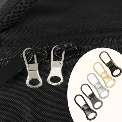 10pcs Zipper Pull Tab Replacement, Detachable Metal Small Zipper Handle Broken Zipper Repair Mend Fixer for Luggage Jackets Clothing Boots Purse(5 colors) in Saudi Arabia