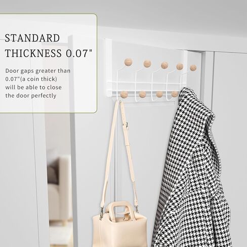 عبوتان من خطافات فوق الباب، رف منظم معدني قوي فوق الباب مع 10 خطافات خشبية لغرفة المعيشة والحمام وغرفة النوم والملابس المعلقة للمطبخ والمناشف والقبعات والمعاطف والحقائب in Kuwait