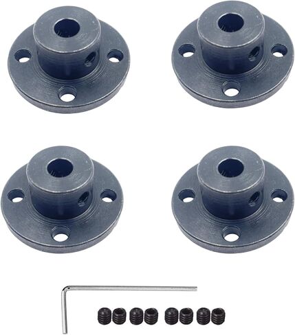 4Pcs Black 8mm Flange Coupling Connector, Rigid Guide Steel Model Coupler Accessory, Shaft Axis Fittings for DIY RC Model Motors in Kuwait