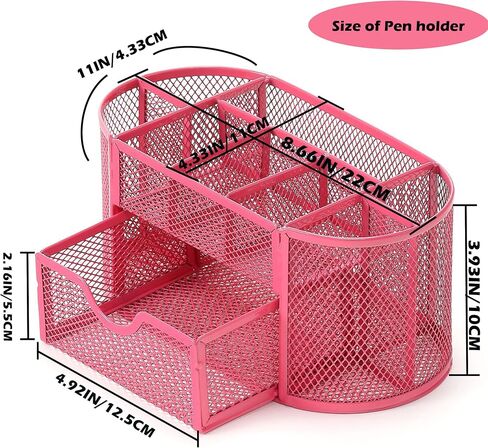 Office Supplies Mesh Desktop Organizers with Sticky Notes Pen Holder Pencil Holder for office Desktop Storage for Office School Home Supplies Teacher Student(Black) in Saudi Arabia