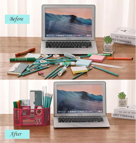 Office Supplies Mesh Desktop Organizers with Sticky Notes Pen Holder Pencil Holder for office Desktop Storage for Office School Home Supplies Teacher Student(Black) in Saudi Arabia