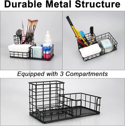 Mesh Pen Holder Office Stationery Storage Box Desk Accessories Storage Bins for Memo Folder Office Supplies Student Desktop or Closet Organizers and Storage Memo Holder Sticky Note Dispenser in Kuwait