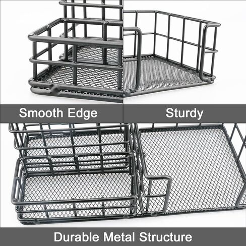 Mesh Pen Holder Office Stationery Storage Box Desk Accessories Storage Bins for Memo Folder Office Supplies Student Desktop or Closet Organizers and Storage Memo Holder Sticky Note Dispenser in Kuwait
