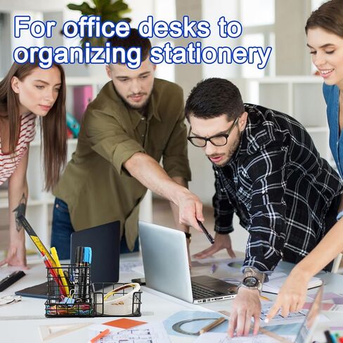 Mesh Pen Holder Office Stationery Storage Box Desk Accessories Storage Bins for Memo Folder Office Supplies Student Desktop or Closet Organizers and Storage Memo Holder Sticky Note Dispenser in Kuwait