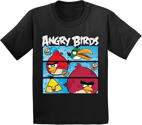 Angry Birds Official Three Comic Panels Printed Short Sleeve 100% Cotton T-Shirt for Boys, Girls, Unisex in Saudi Arabia