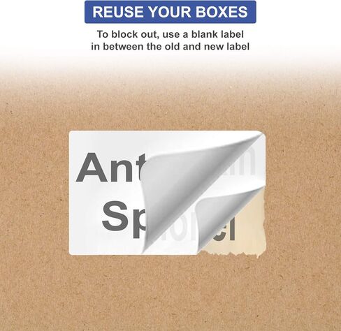 TYH Supply نصف ورقة ملصقات عنوان الشحن باللون الأبيض غير اللامع 8.5 × 5.5 بوصة، 200 ملصق، ليزر ونفث الحبر، لاصق قوي، متوافق مع قالب Avery 8126 in Kuwait