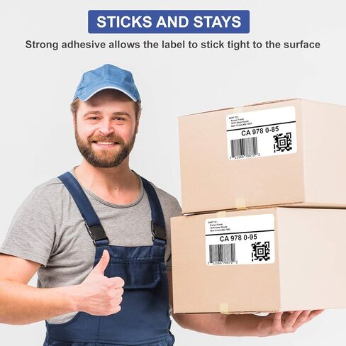 TYH Supply نصف ورقة ملصقات عنوان الشحن باللون الأبيض غير اللامع 8.5 × 5.5 بوصة، 200 ملصق، ليزر ونفث الحبر، لاصق قوي، متوافق مع قالب Avery 8126 in Kuwait