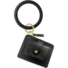 Idakekiy Wristlet Keychain, Silicon Key Ring Wallet Bracelets Card Holder Purse with Tassel for Women Girl
