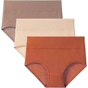 Mordlanka Breathable Underwear for Women Mesh Holes Silky Comfy Ultra Soft Briefs Stretch High Waist Panties