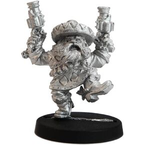Stonehaven Miniatures Male Dwarven Gunslinger Miniature Figure, 100% Pewter Metal - 35mm Tall - (for 28mm Scale Table Top War Games) - Made in USA