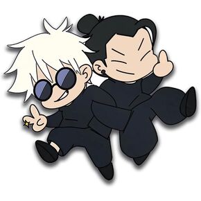 5.1 "Gojo و Geto ملصق أنيمي سيارة الشارات كول الكتابة على الجدران غطاء صندوق السيارة الدراجة جدار النوافذ مرآة الأمتعة الفينيل اكسسوارات السيارات in Kuwait