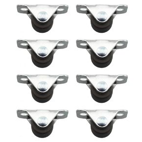 8PCS 0.5 Inch Rubber Directional Wheel Mini Low Profile Castor Self Adhesive Unidirectional Small Wheel Suitable for Toy Box Shoe Tray Rolling Drawer and Storage Box
