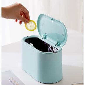 Mini Trash Can with Lid - Removable Small Garbage Can, Tiny Plastic Trash Bin, Pop Up Countertop Wastebasket, Counter Garbage Lint Bin for Bathroom,Office,Kitchen,Desk,Coffee Table(White)