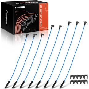 A-Premium Ignition Spark Plug Wires Set of 8 Compatible with Ford F-100, F-150, F-250, F-350, GT40, Mustang, Club, Country Sedan, Custom, Del Rio Wagon & Mercury Marquis, Voyager, Comet, Montego, 8mm