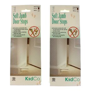 KidCo S610 Soft Jamb Door Stop, White, 3 Count, Plastic Durable Easy Installation to Protect Wall and Door
