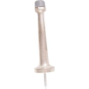 Emtek 2231 4" Length Solid Brass Baseboard Door Stop With Screw, Satin Nickel