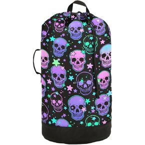 MNSRUU Washable Laundry Bag Backpack Large Dirty Clothes Bag with Adjustable Shoulder Strap Handles, Purple Mandala Extra Laundry Heavy Duty Drawstring Bag for Travel College Grey Camping
