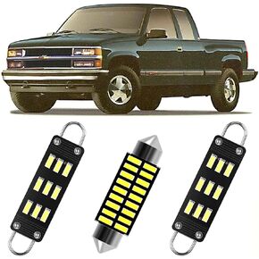 3PCS LED Interior Map Dome Light Bulbs Kit Replacement for 1988-1998 Chevy Silverado&GMC Sierra&Chevy GMC C1500 K1500 Pickup Truck,2 Map Lights+1 Dome Light